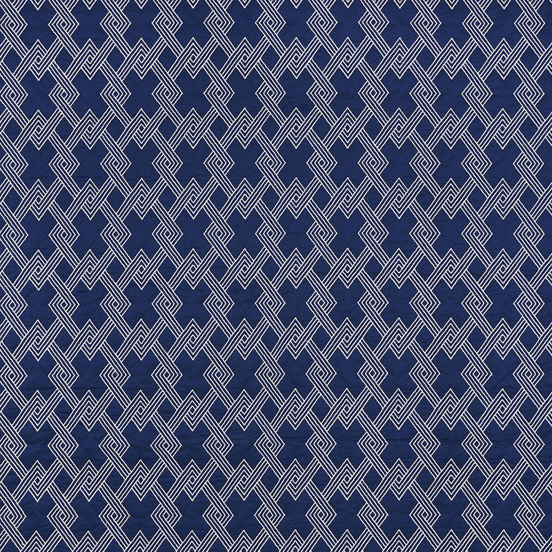 Hix Navy 70142 by Schumacher Designer Fabric CLIQUE See Sample INDIA - </p><p>Repeat: Horizontal: 4 1/2" (11CM) and Vertical: 6 1/4" (16CM) 50 1/2" (128CM) - Swanky Fabrics -