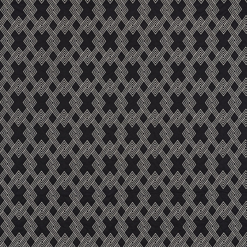 Hix Ebony 70145 by Schumacher Designer Fabric Clique 43% Cotton, 24% Spun, 4% Spun, 29% Polywadding - Horizontal: 4.5 and Vertical: 6.25 50.5 - Swanky Fabrics -