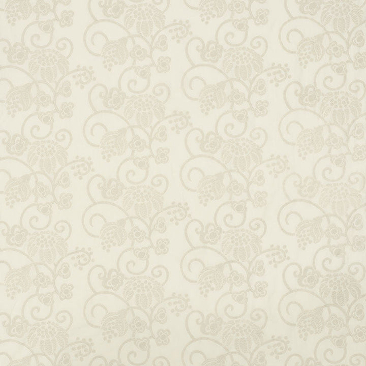 Calliope Embroidery Ivory 70180 by Schumacher Designer Fabric Contemporary-Embroideries 70% Cotton, 30% Linen - Horizontal: 27 and Vertical: 12.5 54.5 - Swanky Fabrics -