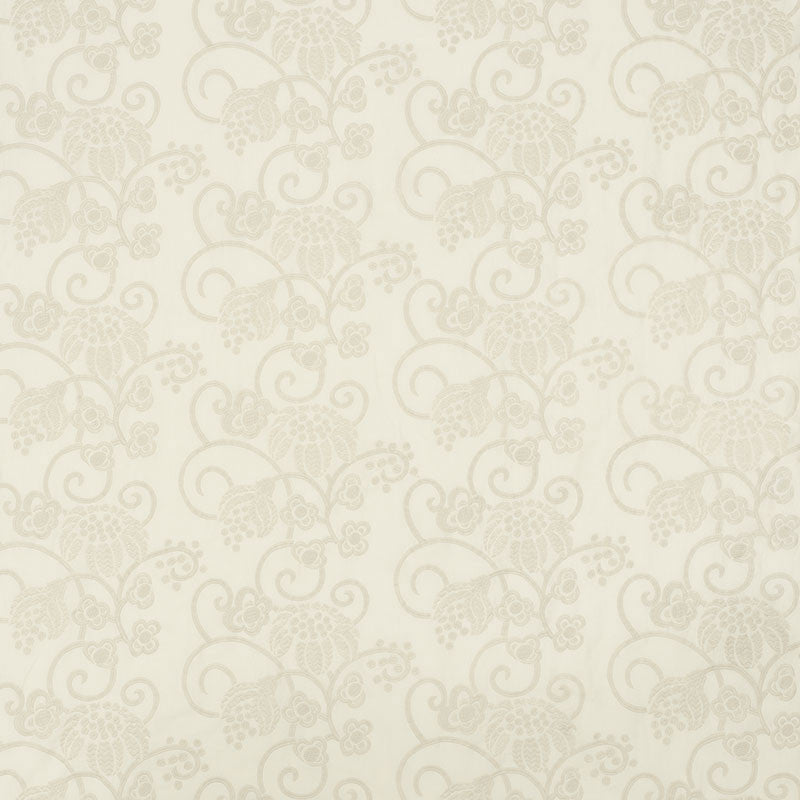 Calliope Embroidery Ivory 70180 by Schumacher Fabric Schumacher Fabric Calliope Embroidery Ivory 70180Fabric COTTON 70% INDIA </p><p>Repeat: H: HORZ. 27" (69CM) , V: VERT. 12 1/2" (32CM) 54.5 - Fabric Carolina -