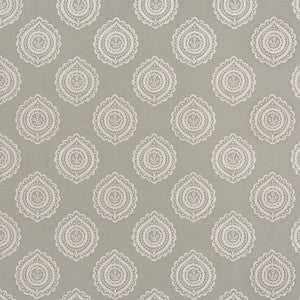 Schumacher Fabric Olana Linen Embroidery Haze 70200
