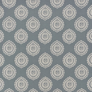 Schumacher Fabric Olana Linen Embroidery Slate 70201