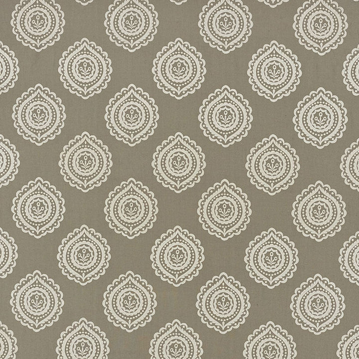 Olana Linen Embroidery Stone 70202 by Schumacher Designer Fabric Contemporary-Embroideries 60% Linen, 34% Viscose, 6% Spun - Horizontal: 12.625 and Vertical: 12.5 50.125 - Swanky Fabrics -