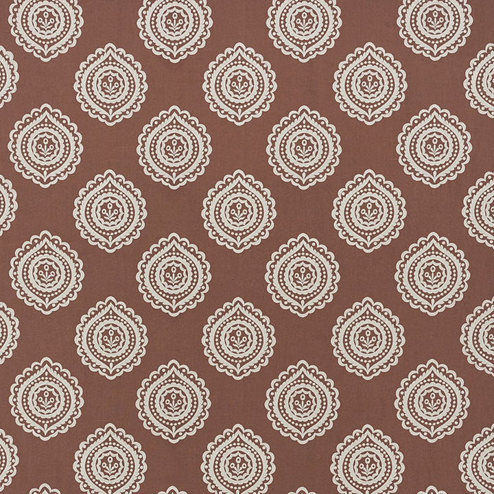 Olana Linen Embroidery Cafe Mocha 70203 by Schumacher Designer Fabric Contemporary-Embroideries 60% Linen, 34% Viscose, 6% Spun - Horizontal: 12.625 and Vertical: 12.5 50.125 - Swanky Fabrics -