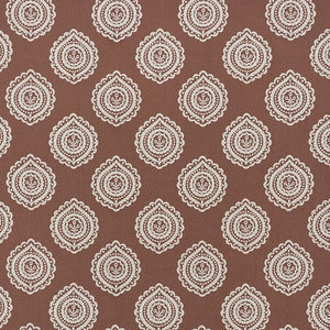 Schumacher Fabric Olana Linen Embroidery Cafe Mocha 70203