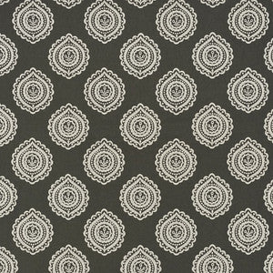 Schumacher Fabric Olana Linen Embroidery Graphite 70205