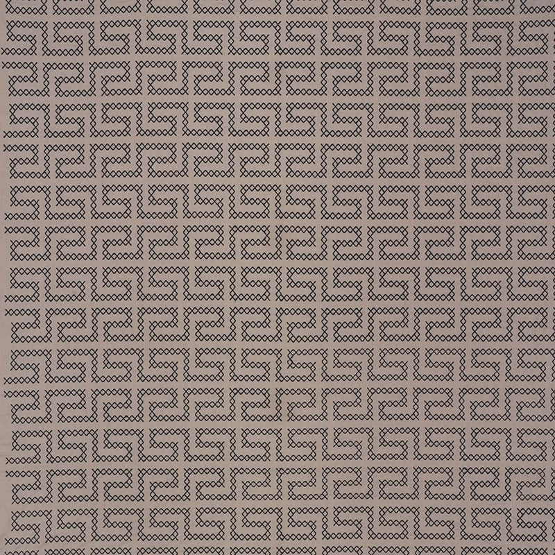 A Maze Embroidery Stone 70232 by Schumacher Designer Fabric CONTEMPORARY EMBROIDERIES See Sample INDIA - </p><p>Repeat: Horizontal: 4 1/4" (11CM) and Vertical: 7 3/4" (20CM) 51" (130CM) - Swanky Fabrics -