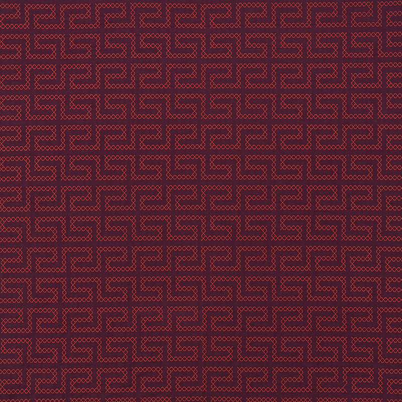 A Maze Embroidery Berry 70234 by Schumacher Designer Fabric Contemporary-Embroideries 36% Linen, 35% Spun, 29% Cotton - Horizontal: 4.25 and Vertical: 7.75 51 - Swanky Fabrics -