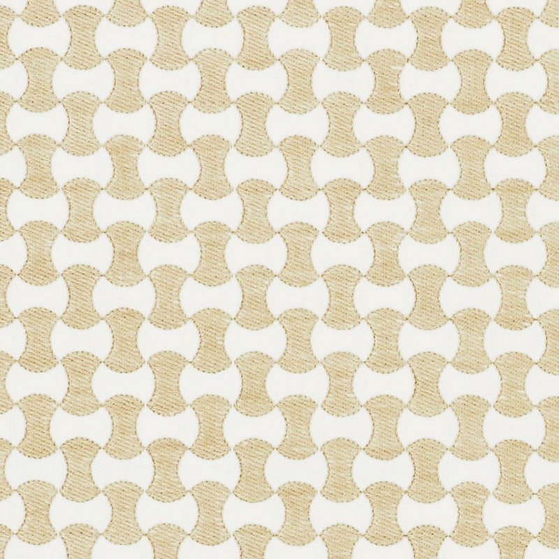 Nolita Embroidery Natural 70370 by Schumacher Designer Fabric ESSENTIALS: SMALL-SCALE UPHOLSTERY I See Sample INDIA - </p><p>Repeat: Horizontal: 3/4" (2CM) and Vertical: 1 1/2" (4CM) 50 5/8" (129CM) - Swanky Fabrics -