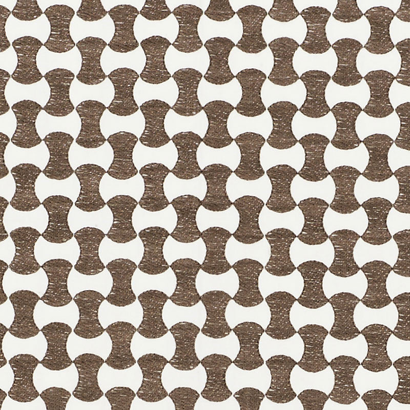 Nolita Embroidery Taupe 70371 by Schumacher Designer Fabric ESSENTIALS: SMALL-SCALE UPHOLSTERY I See Sample INDIA - </p><p>Repeat: Horizontal: 3/4" (2CM) and Vertical: 1 1/2" (4CM) 50 5/8" (129CM) - Swanky Fabrics -