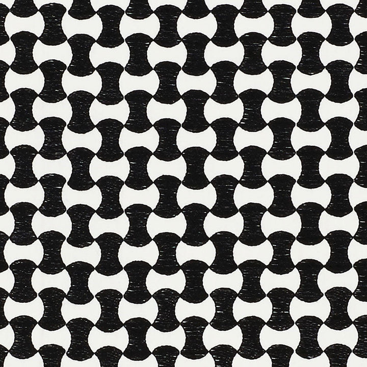 Nolita Embroidery Black 70372 by Schumacher Designer Fabric HAPPY TOGETHER II COTTON 63% SPUN VISCOSE 37% INDIA MARTINDALE 10,000 </p><p>Repeat: Horizontal: 3/4" (2CM) and Vertical: 1 1/2" (4CM) 50.625 - Swanky Fabrics -