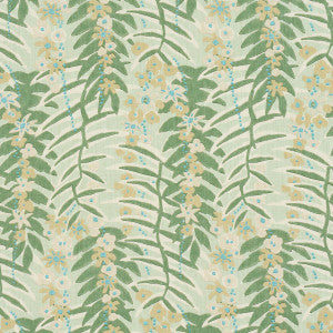 Schumacher Fabric Ashbee Botanical Aqua 182152