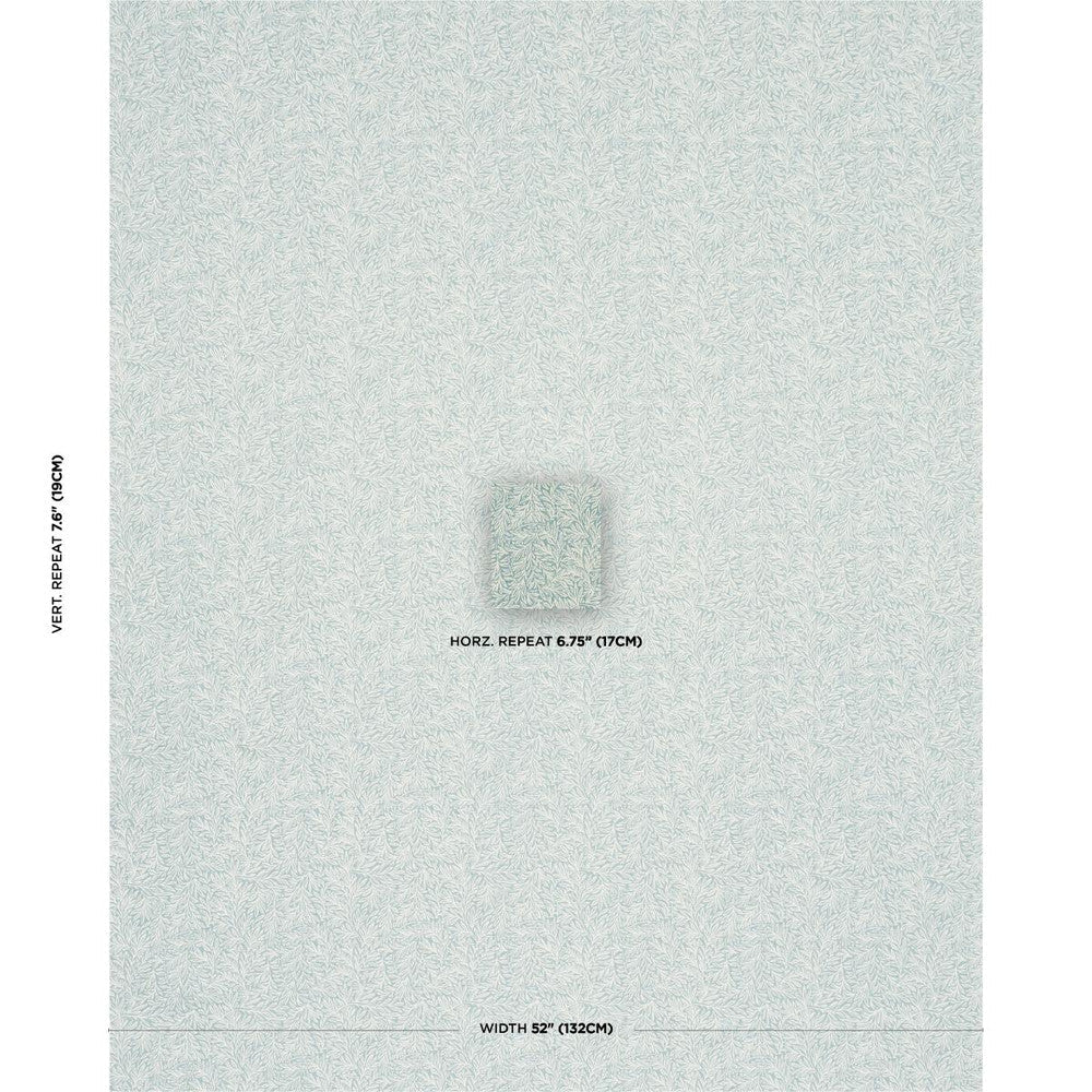 Willow Leaf Aqua 182180 by Schumacher Designer Fabric Craft Revival 6.75" - Swanky Fabrics -