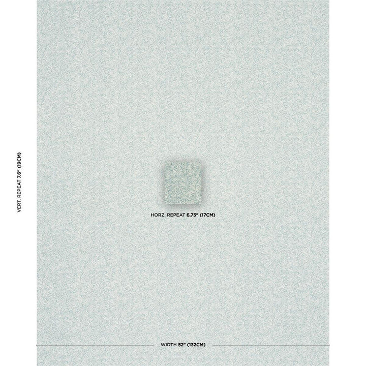 Willow Leaf Aqua 182180 by Schumacher Designer Fabric Craft Revival 6.75" - Swanky Fabrics -