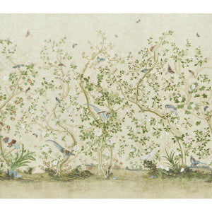 Schumacher Wallpaper Les Oiseaux Parchment 5015155