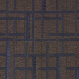 Schumacher Wallpaper Axel Plaid Wallcovering Navy/Espresso 5015721