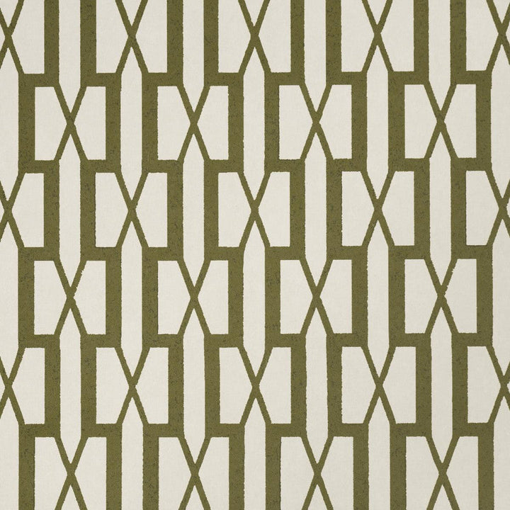 Belvedere Olive 5015910 by Schumacher Designer Wallpaper Veere Grenney 3.0" - Swanky Fabrics -