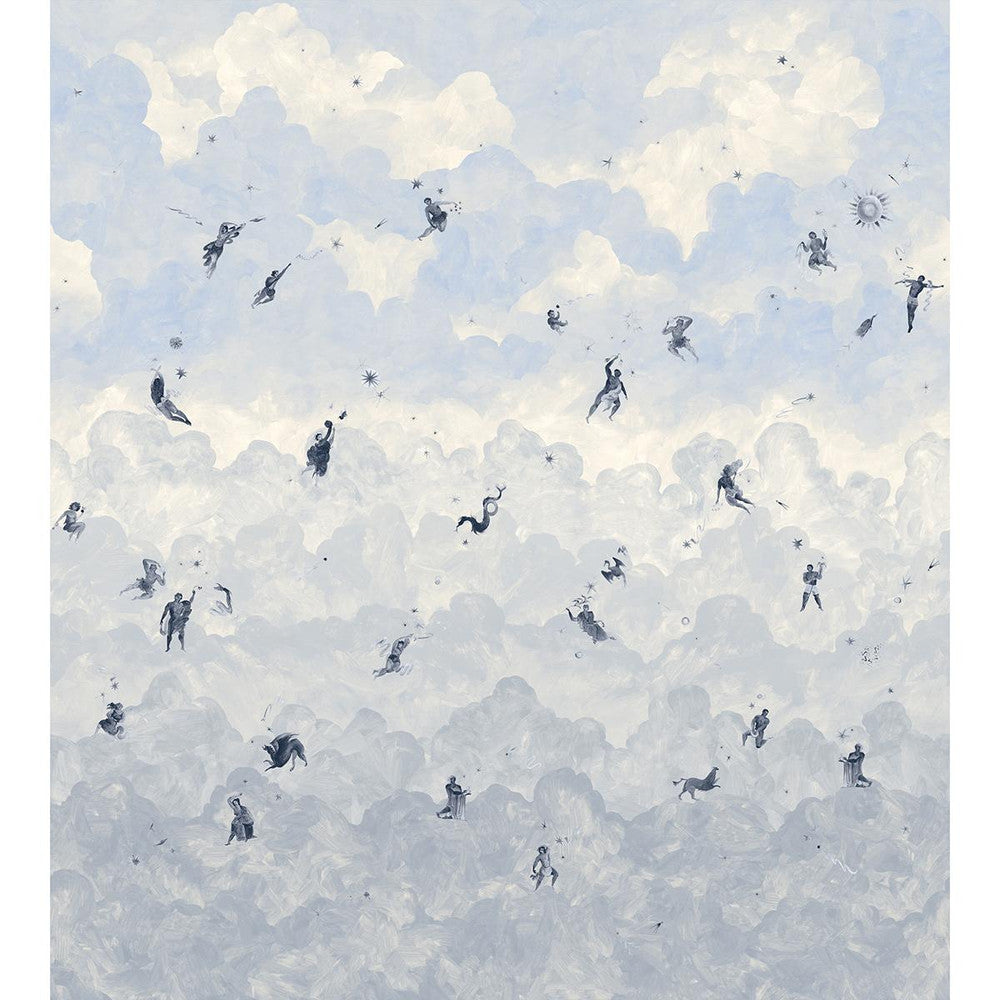 Ascendance 3 Clear Blue 5016032 by Schumacher Designer Wallpaper Backdrop X Xavier Donnelly 162.0" - Swanky Fabrics -