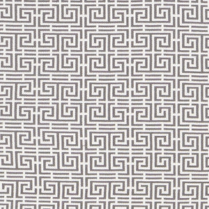 Schumacher Fabric Chinois Fret Grey/White 70564