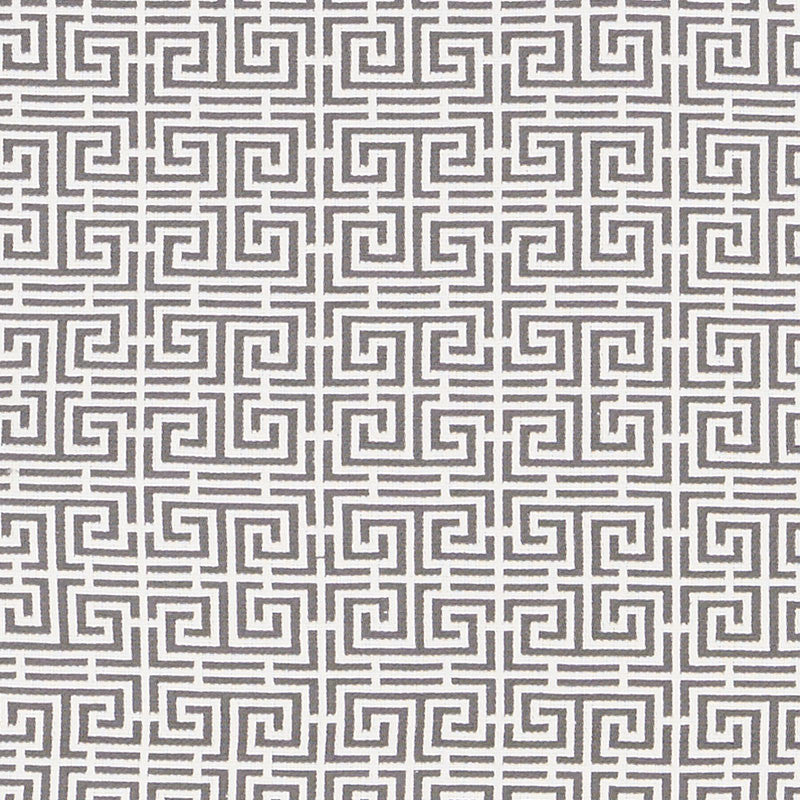 Chinois Fret Grey/White 70564 by Schumacher Designer Fabric ESSENTIALS: SMALL-SCALE UPHOLSTERY I COTTON 95% POLIAMMIDIC 5% FRANCE </p><p>Repeat: Horizontal: 2 1/4" (6CM) and Vertical: 2 3/8" (6CM) 53.5 - Swanky Fabrics -