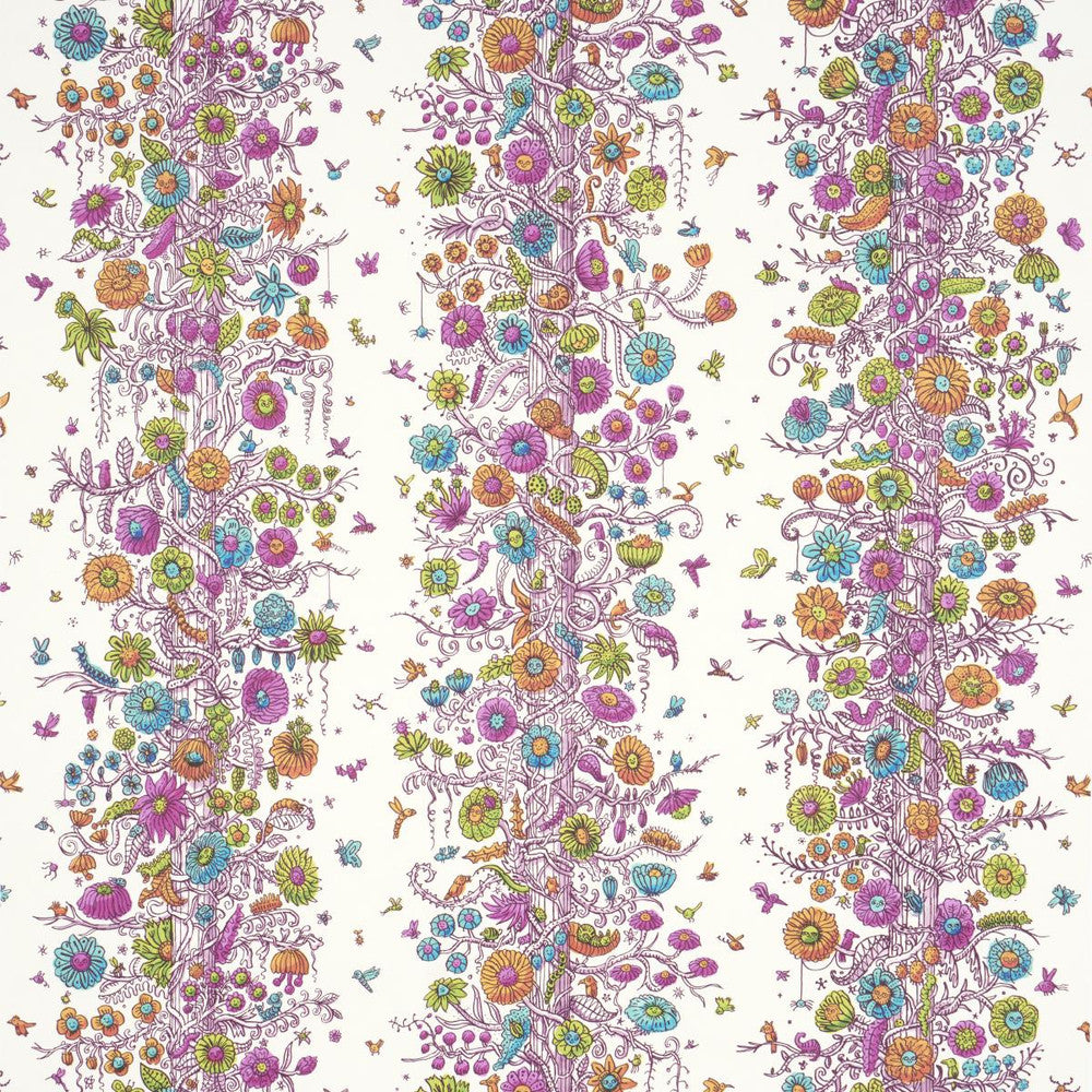 Edward Steed'S Towers Of Flowers Multicolor Burst 5016140 by Schumacher Designer Wallpaper The New Yorker 27.0" - Swanky Fabrics -