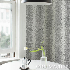Schumacher Wallpaper Edward Steed'S Towers Of Flowers Black & White 5016141