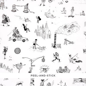 Schumacher Wallpaper Joana Avillez'S Street Scenes Black & White 5016171