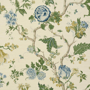 Schumacher Wallpaper Josephine Sisal Peacock 5016680