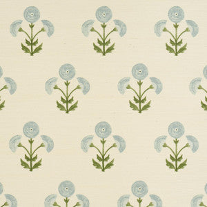 Schumacher Wallpaper Saranda Flower Sisal Sky 5016671