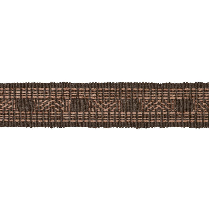 Nael Linen Cotton Tape Cedar Brown 83982 by Schumacher Designer Trim Patterson Flynn 1.88" - Swanky Fabrics -