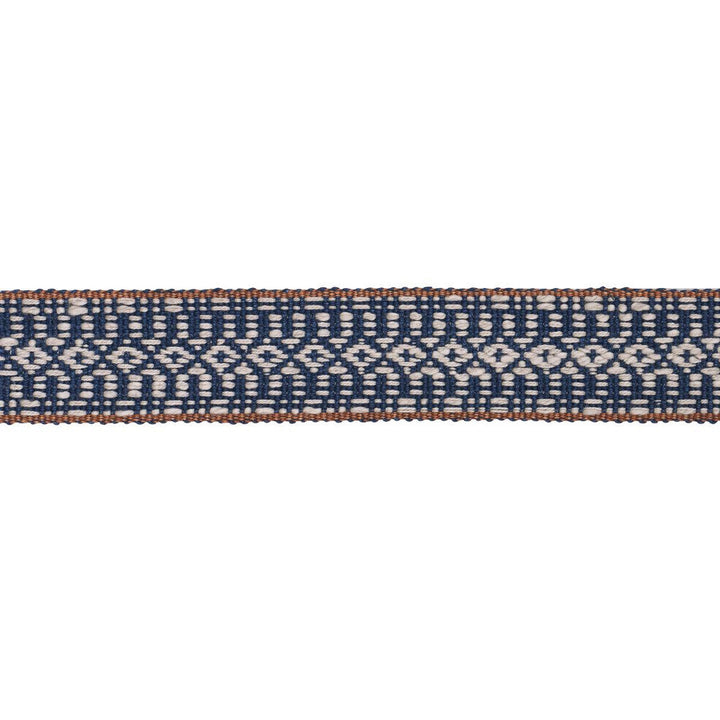 Helena Linen Cotton Tape Indigo 84020 by Schumacher Designer Trim Patterson Flynn 1.25" - Swanky Fabrics -