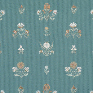Schumacher Fabric Elmslie Embroidery Teal 84370