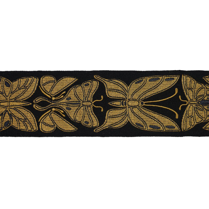 Metamorphosis Tape Noir & Gold 84380 by Schumacher Designer Trim Craft Revival 2.25" - Swanky Fabrics -