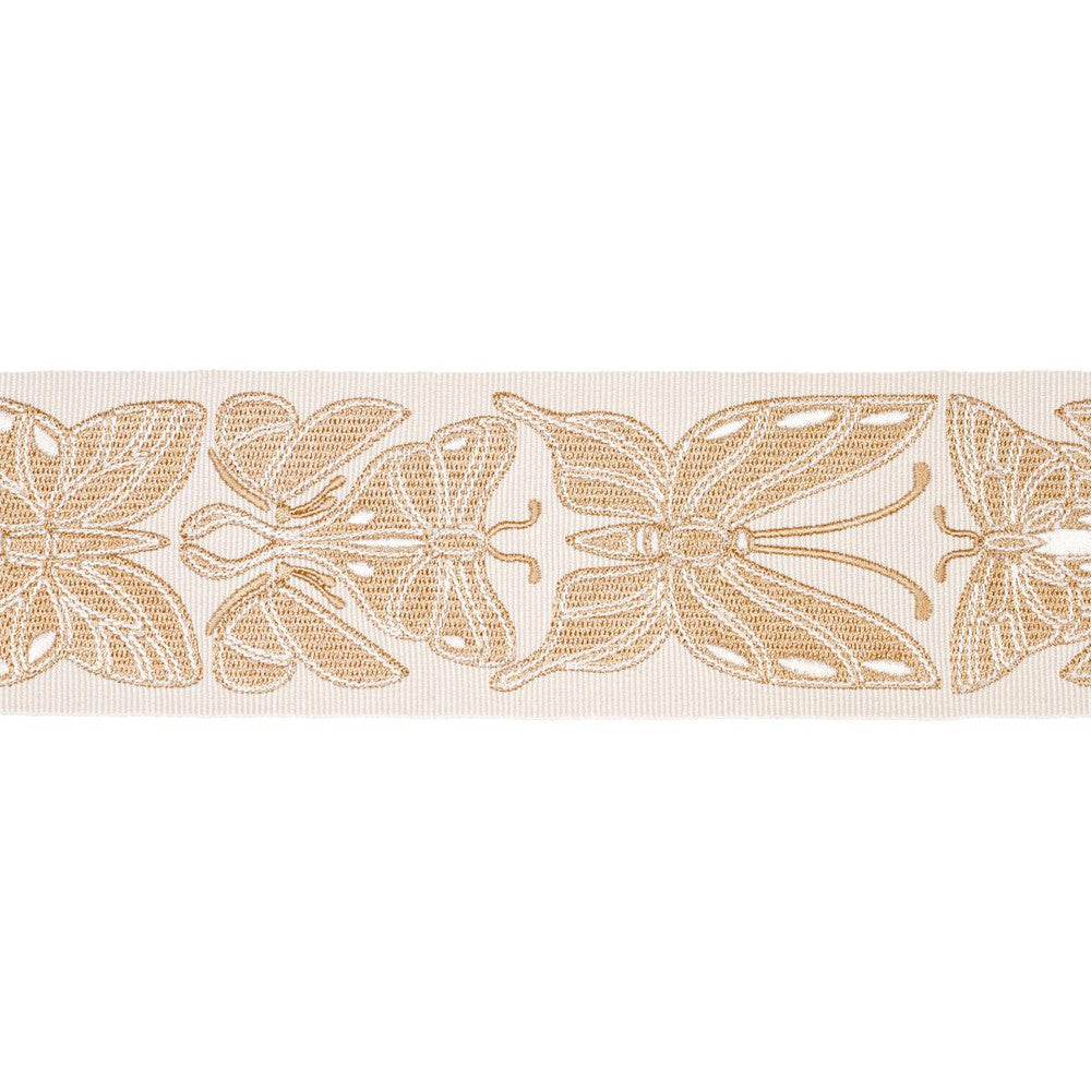 Metamorphosis Tape Ivory & Gold 84381 by Schumacher Designer Trim Craft Revival 2.25" - Swanky Fabrics -
