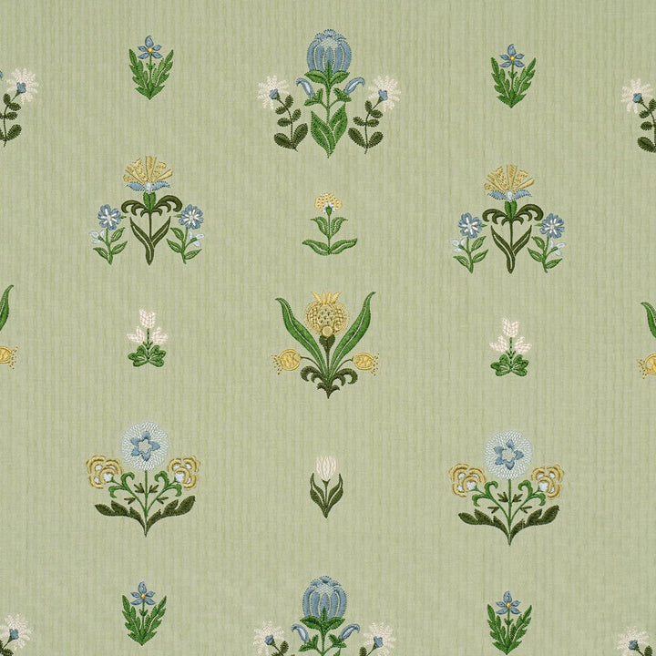 Elmslie Embroidery Leaf 84371 by Schumacher Designer Fabric Craft Revival 12.8" - Swanky Fabrics -