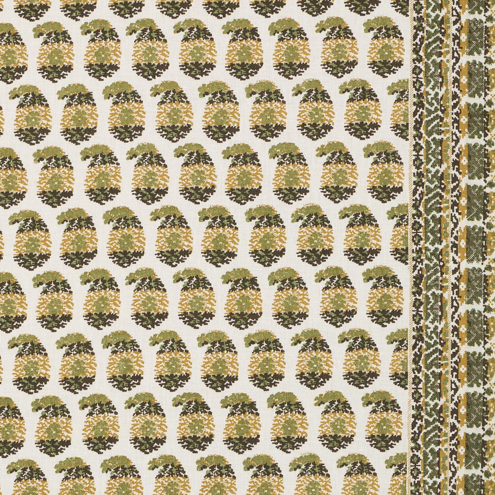 Terry Ochre & Green 182062 by Schumacher Designer Fabric Rita Konig 54.0" - Swanky Fabrics -
