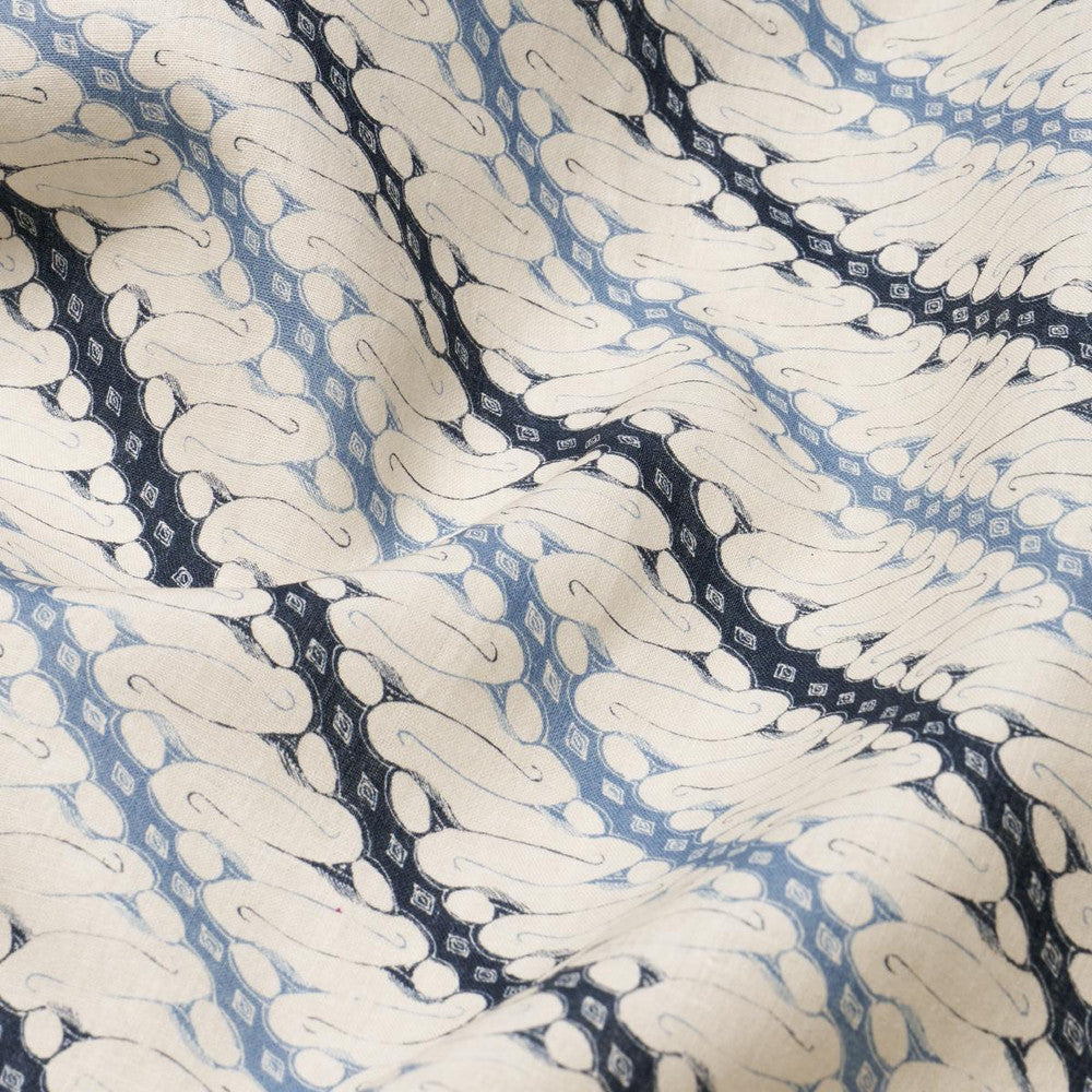 Ronnie Blue 182051 by Schumacher Designer Fabric Rita Konig 5.38" - Swanky Fabrics -