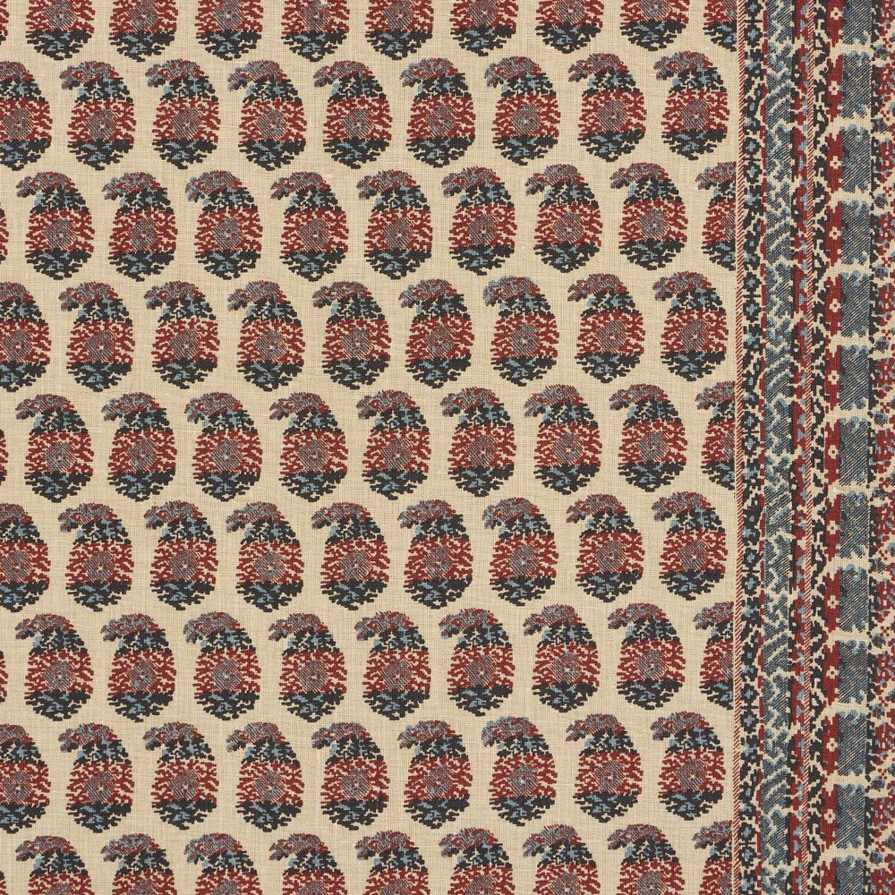 Terry Red & Navy 182061 by Schumacher Designer Fabric Rita Konig 54.0" - Swanky Fabrics -