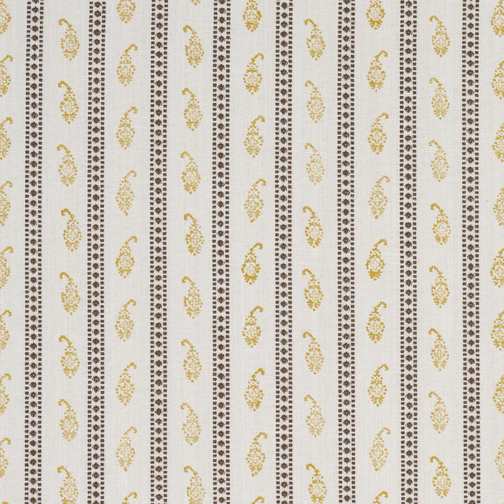 Eddie Woven Hand Block Print Yellow 182022 by Schumacher Designer Fabric Rita Konig 3.62" - Swanky Fabrics -