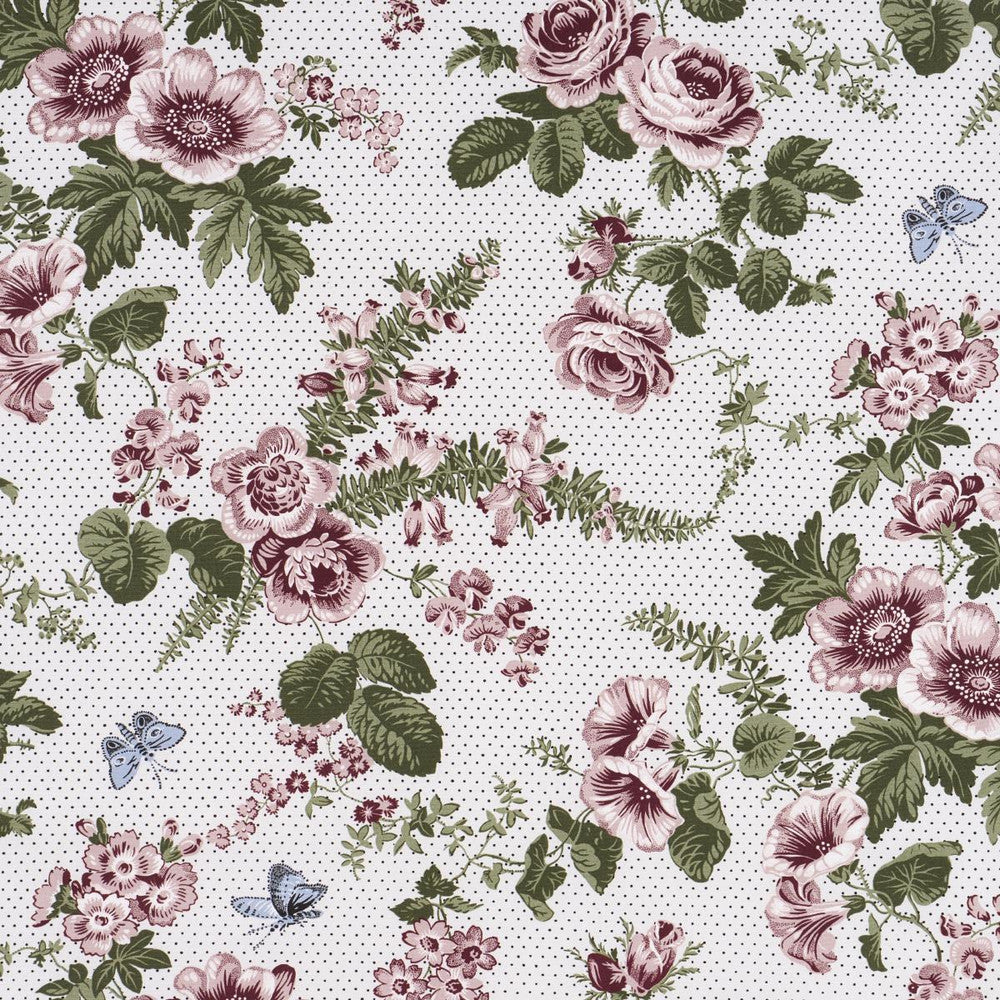 Sibyl Chintz Rose 182080 by Schumacher Designer Fabric Rita Konig 13.5" - Swanky Fabrics -