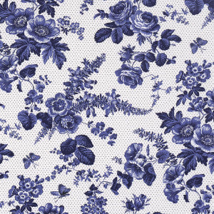Schumacher Fabric Sibyl Chintz Blue 182082