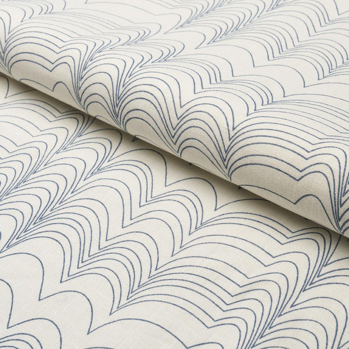 Richter Blue 182231 by Schumacher Designer Fabric Studio Bon 10.88" - Swanky Fabrics -