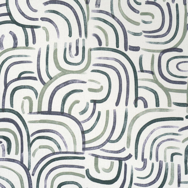 New Beat Blue & Green 182361 by Schumacher Designer Fabric Backdrop 26.0" - Swanky Fabrics -