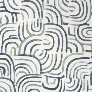 Schumacher Fabric New Beat Blue & Green 182361