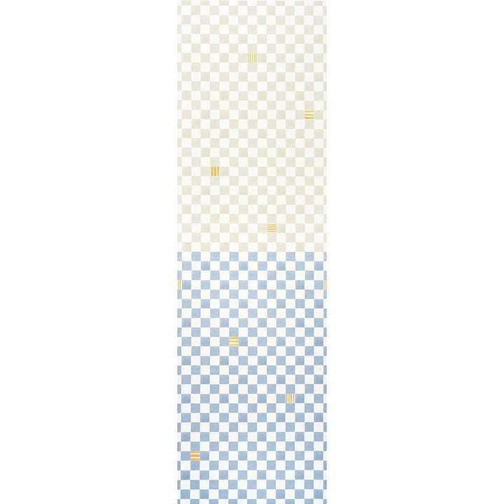 Gambit Panel Sand & Soft Blue 5014264 by Schumacher Designer Wallpaper Backdrop 54.0" - Swanky Fabrics -