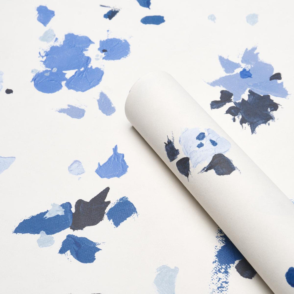 Fairfarren Clean Blue 5014884 by Schumacher Designer Wallpaper Backdrop 54.0" - Swanky Fabrics -