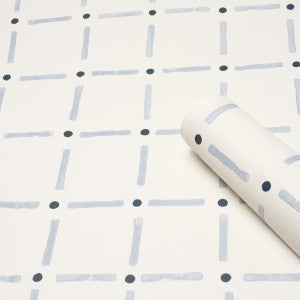 Schumacher Wallpaper Drifting Grid Sky 5015611