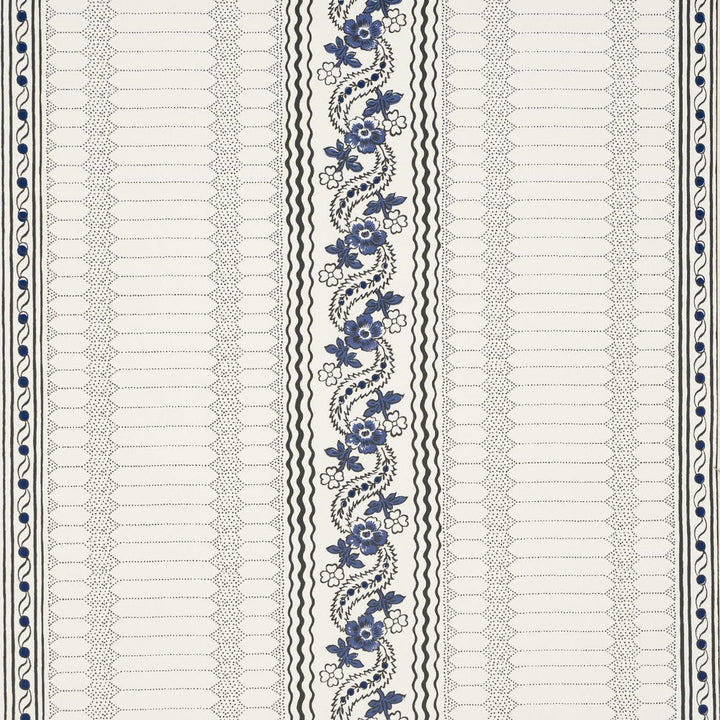 Serena Stripe Blue 5015930 by Schumacher Designer Wallpaper Rita Konig 27.0" - Swanky Fabrics -