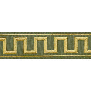 Schumacher Trim Greek Key Embroidered Tape Olive 70809