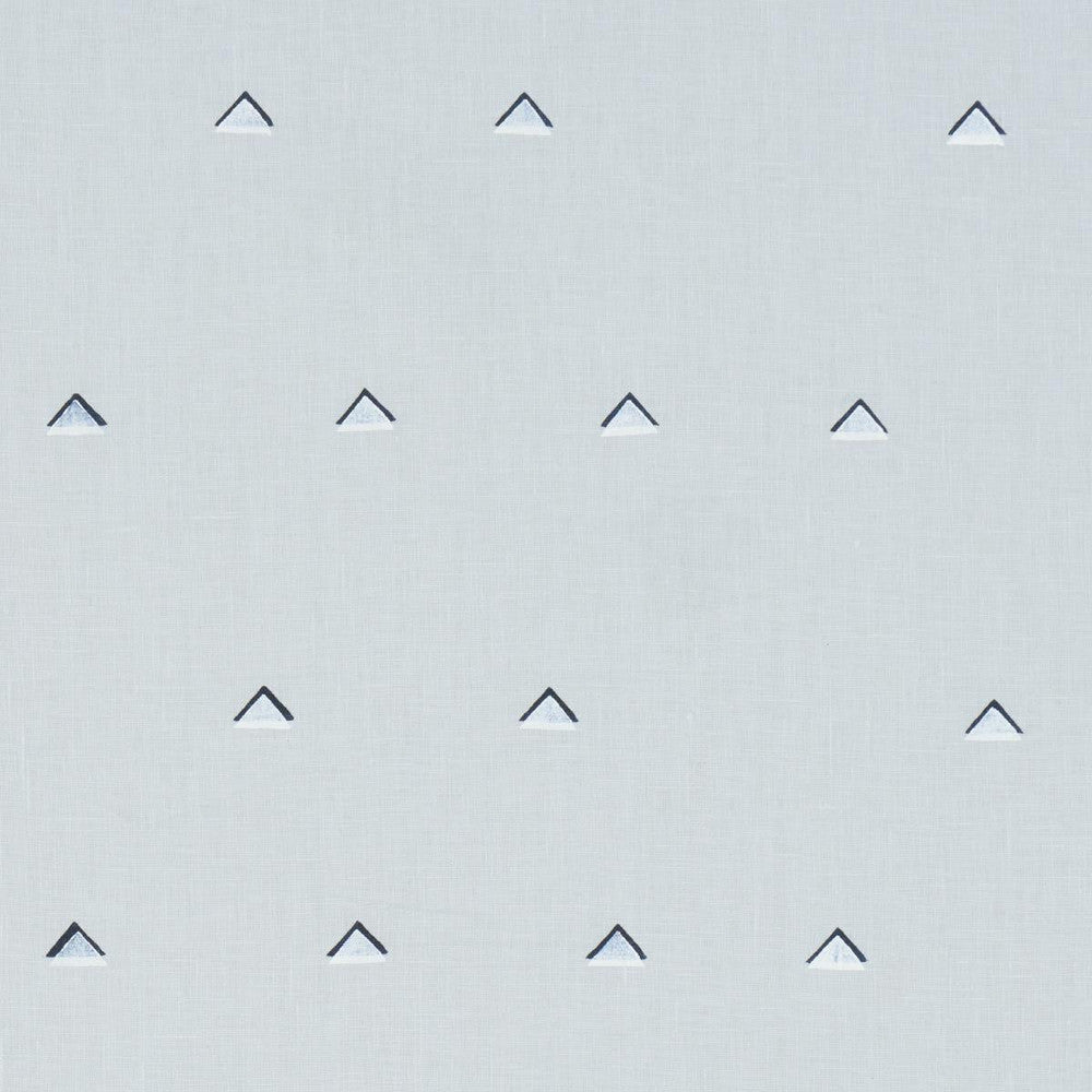 Overlapping Triangles Navy And White On Sky 74022 by Schumacher Designer Fabric Caroline Z Hurley 18.0" - Swanky Fabrics -